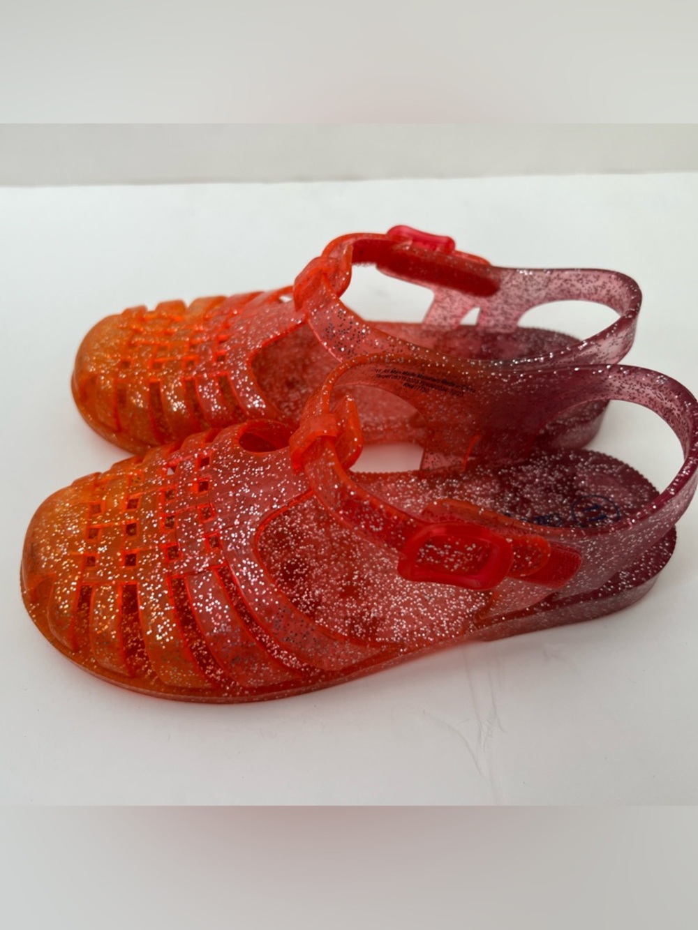 Cat & Jack Kids Glitter Jelly Sandals - Orange to Purple Ombre